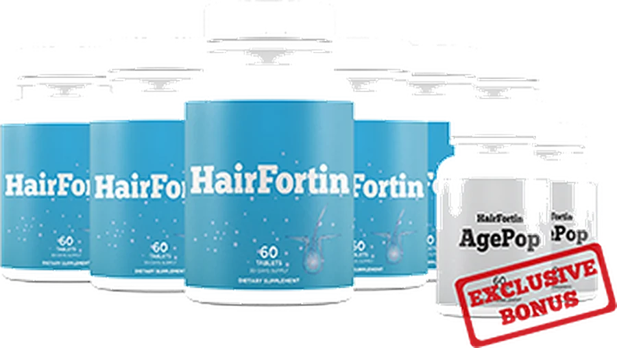 HairFortin 6 bottles — 180-day supply with 2 free HairFortin AgePop bonus bottles