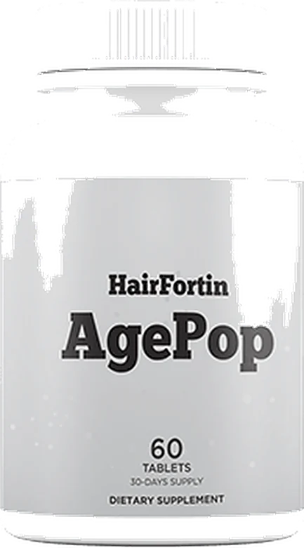 HairFortin AgePop 60-tablet bottle — free 30-day bonus supply with the 3-bottle HairFortin package